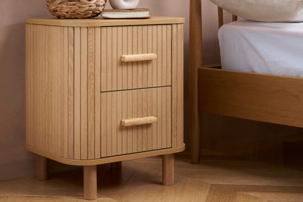 Axel 2 Drawer Fluted Bedside - Image 5