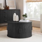 Axel Round Fluted Coffee Table with Storage