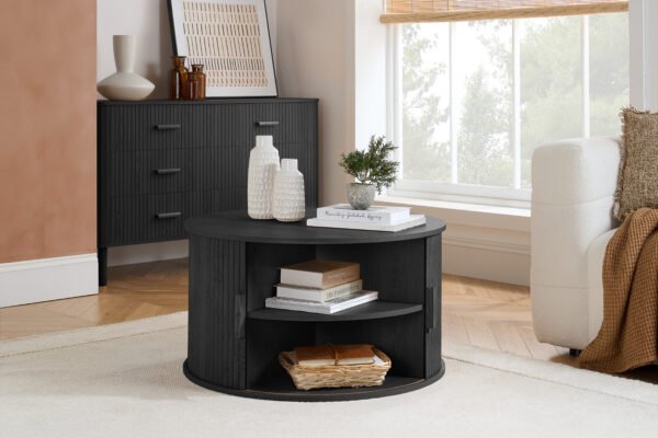 Axel Round Fluted Coffee Table with Storage - Image 4