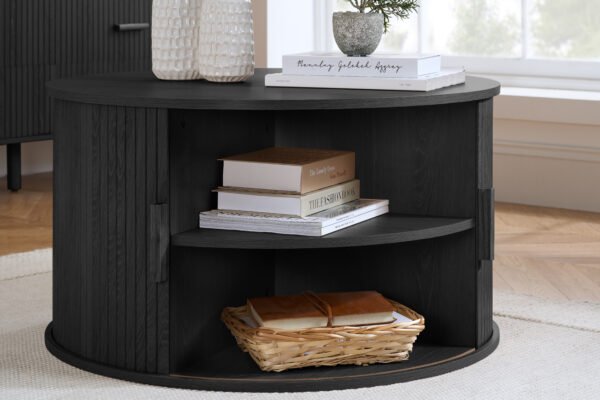 Axel Round Fluted Coffee Table with Storage - Image 7