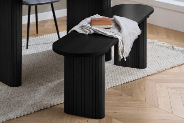 Axel Oval Fluted Dining Table With 2 Benches - Image 4