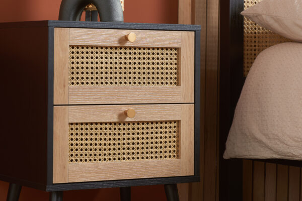 Croxley 2 Drawer Rattan Bedside - Image 5