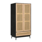 Croxley 2 Door 1 Drawer Rattan Wardrobe