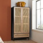 Croxley 2 Door 1 Drawer Rattan Wardrobe