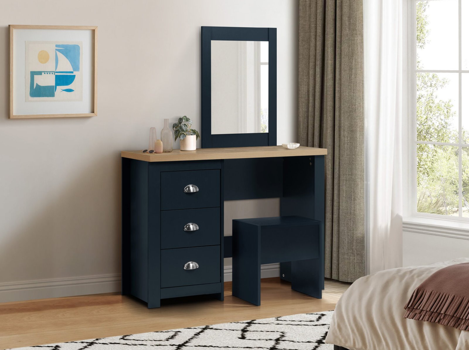 HIGHGATE25090305_dresser_angle_room_scene Highgate Dressing Table With Stool - Image 1