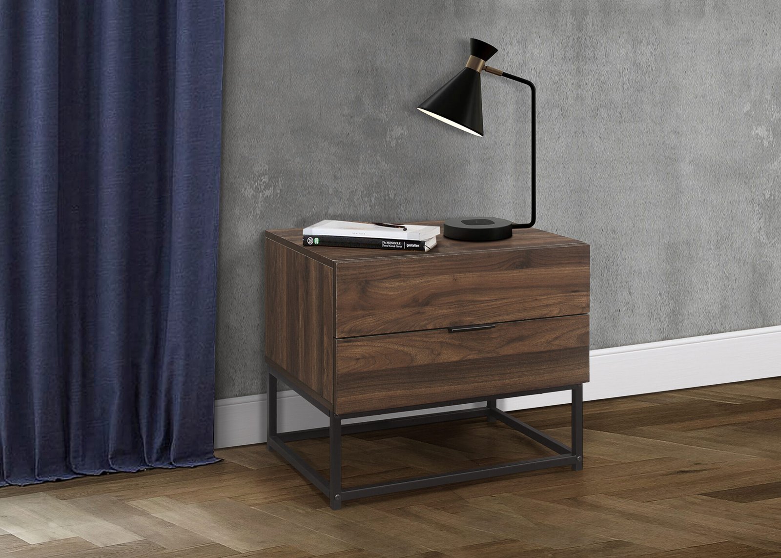 HOS1BSWAL_Houston_2_Drawer_Bedside_RS_AN Houston 2 Drawer Bedside - Image 1