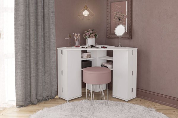 Olivia Corner Dressing Table With Storage - Image 5
